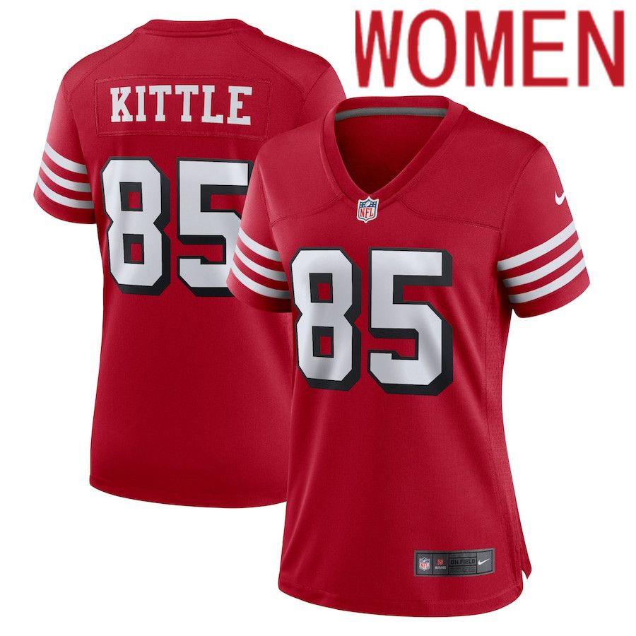 Women San Francisco 49ers 85 George Kittle Nike Scarlet Alternate Player Game NFL Jersey